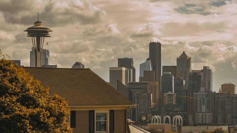 Iconic Space Needle and Seattle skyline.